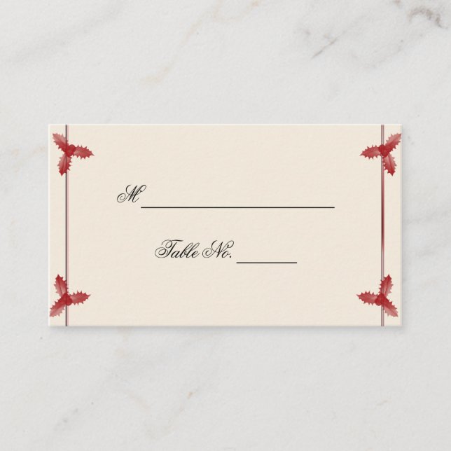 De Placement Carte Mariage d'hiver Red Mistletoe (Devant)