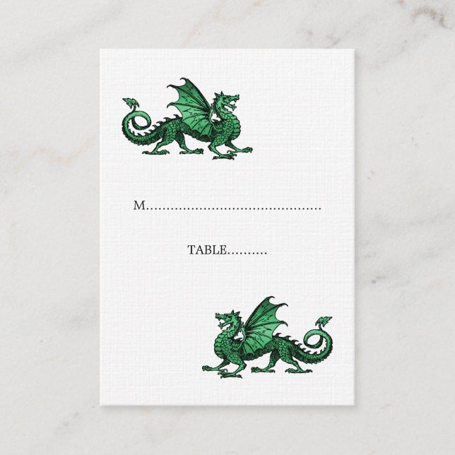De Placement Carte Mariage Dragon Vert (Devant)
