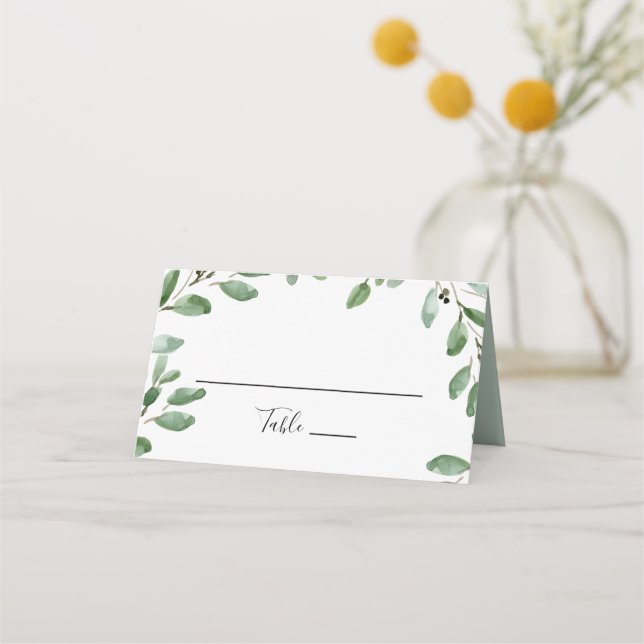 De Placement Carte Mariage écologique Tropical Eucalyptus (Devant)
