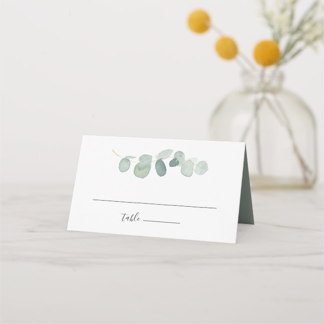 De Placement Carte Mariage Eucalyptus Green (Devant)