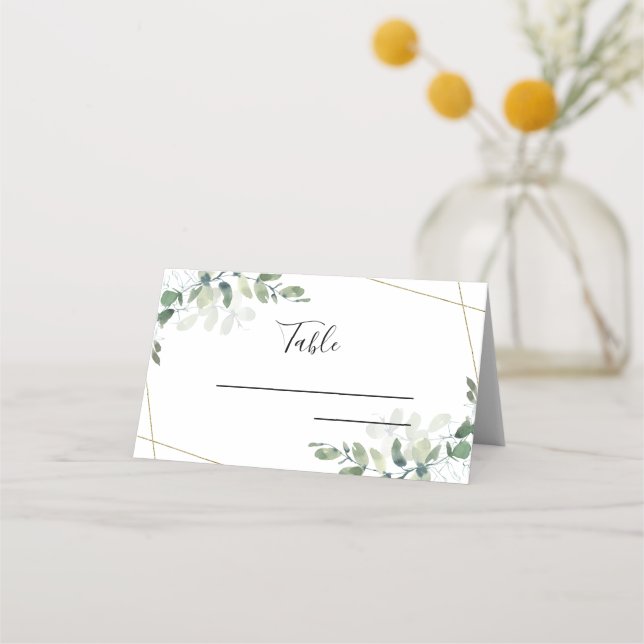 De Placement Carte mariage Eucalyptus Greenery Succulent Place  (Devant)