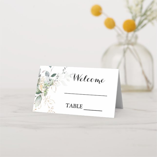De Placement Carte mariage Eucalyptus verdoyante (Devant)