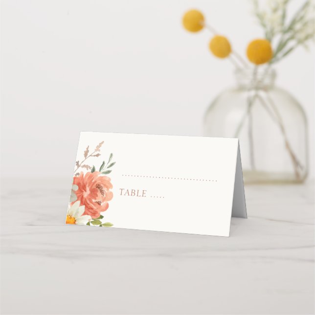 De Placement Carte Mariage Floral Watercolor (Devant)