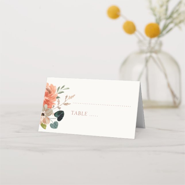 De Placement Carte Mariage Floral Watercolor (Devant)