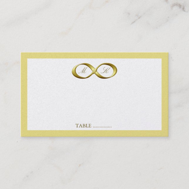 De Placement Carte Mariage Gold Golden Infinity poignée main (Devant)