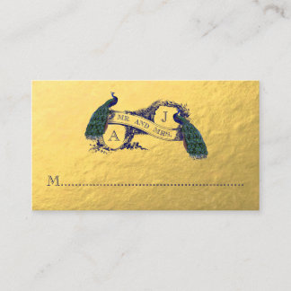 De Placement Carte Mariage Gold Peacock