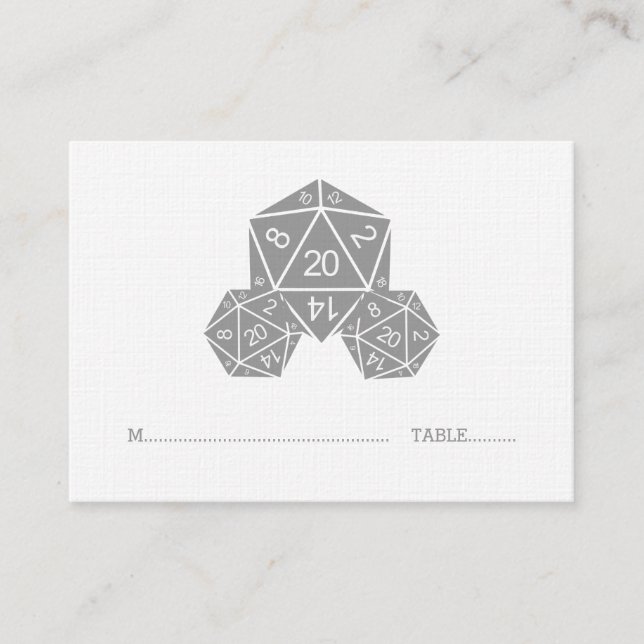 De Placement Carte Mariage gris D20 Dice (Devant)