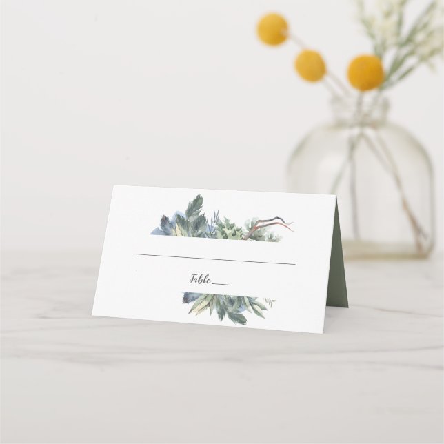 De Placement Carte Mariage hiver verdure (Devant)