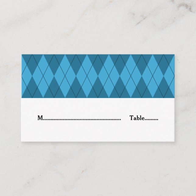 De Placement Carte Mariage Jacquard bleu (Devant)