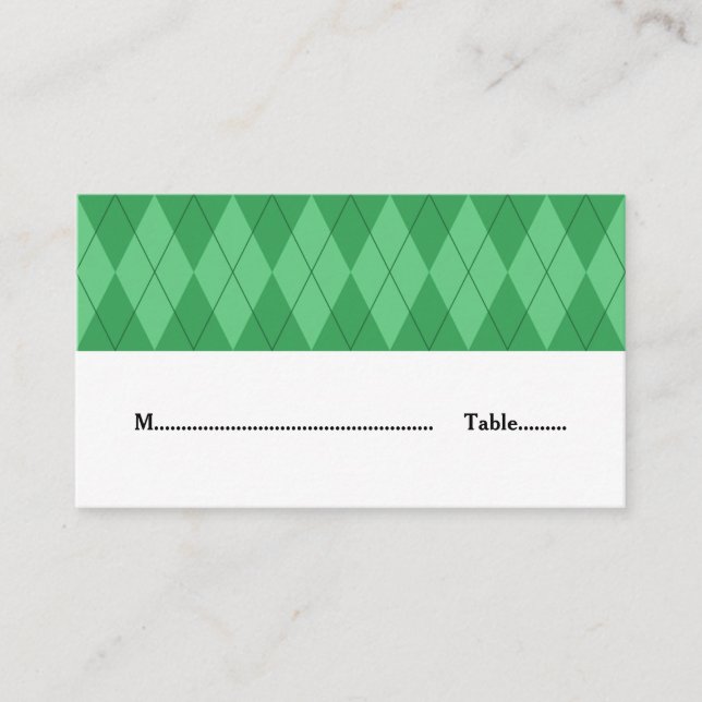 De Placement Carte Mariage Jacquard vert (Devant)