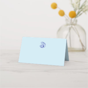 De Placement Carte Mariage moderne Blue Mediterranean Shell
