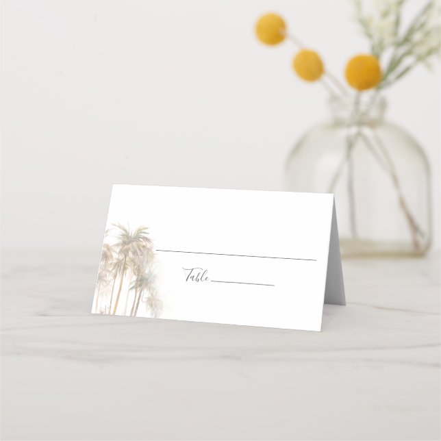 De Placement Carte Mariage moderne Palm Trees Aquarelle (Devant)