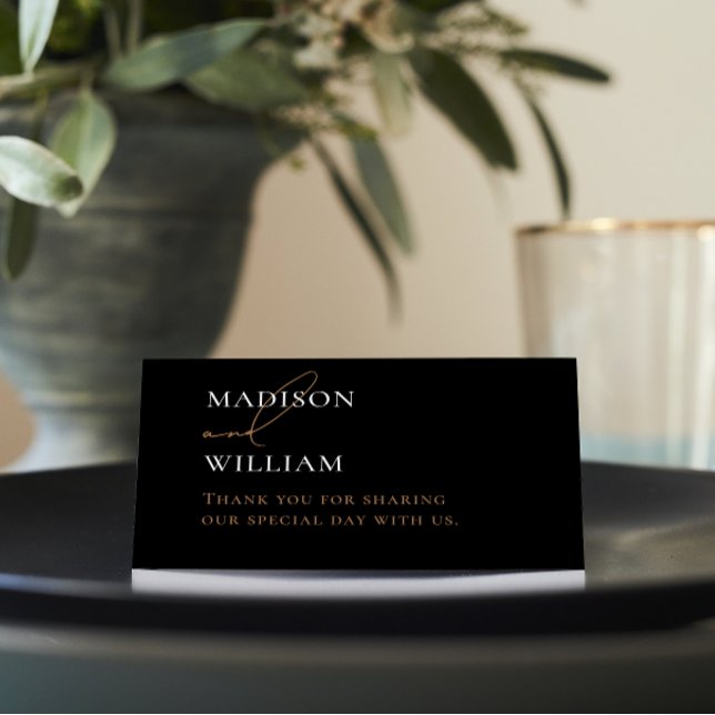 De Placement Carte Mariage noir et blanc personnalisée (Créateur téléchargé)