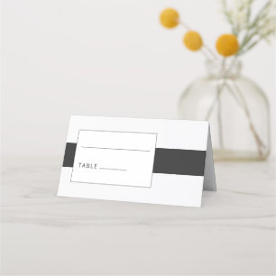 De Placement Carte mariage noire & blanche minimale en gras