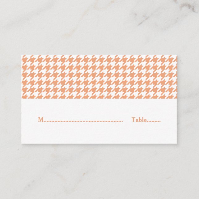 De Placement Carte Mariage Orange Houndstooth (Devant)