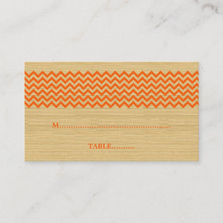 De Placement Carte Mariage Orange Rustique Chevron