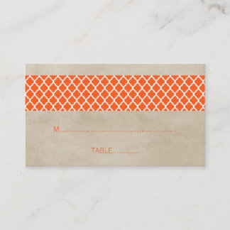 De Placement Carte Mariage Orange Rustique Quatrefoil