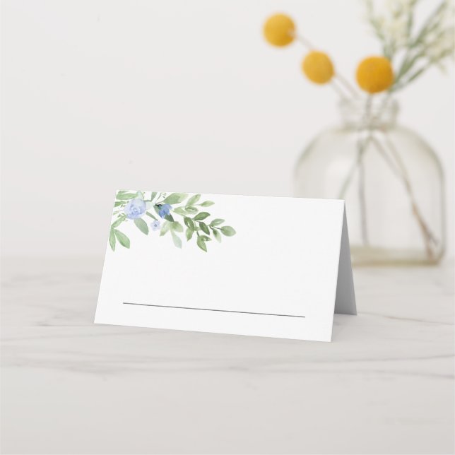 De Placement Carte mariage ou lieu d'événement Blue Flower (Devant)