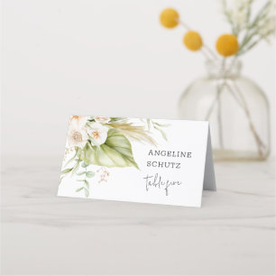 De Placement Carte Mariage Pampas verte sophistiquée