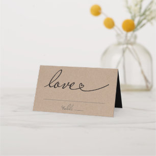 De Placement Carte mariage Place, Carte Escort Papier Rustique