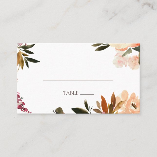 De Placement Carte Mariage Plat Burgundy Orange (Devant)