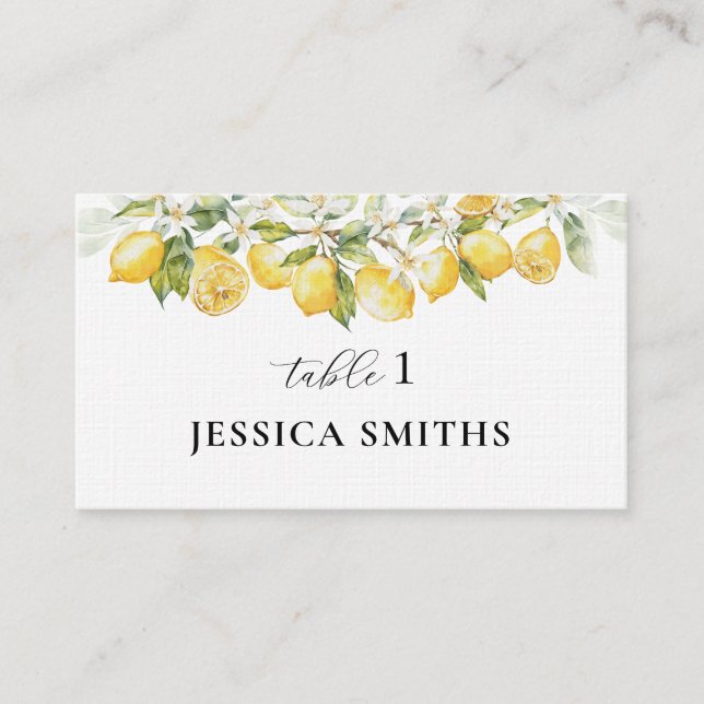 De Placement Carte Mariage plat Citrus vert citron (Devant)