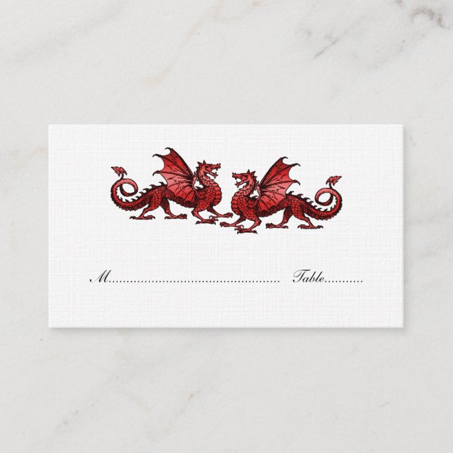 De Placement Carte Mariage Red Elegant Dragons (Devant)