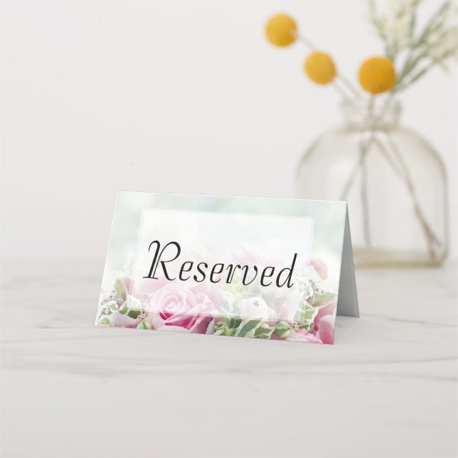 De Placement Carte Mariage Réservée Roses Rose (Devant)