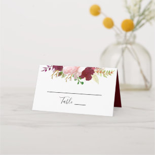De Placement Carte Mariage Rouge Tropical et Romantique