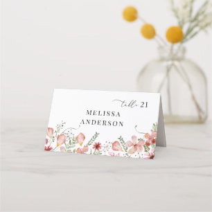De Placement Carte Mariage simple aquarelle Floral