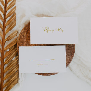 De Placement Carte Mariage simple et élégante Gold Flat