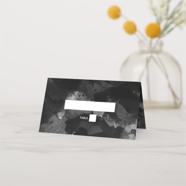 De Placement Carte Mariage simple noir blanc (Devant)