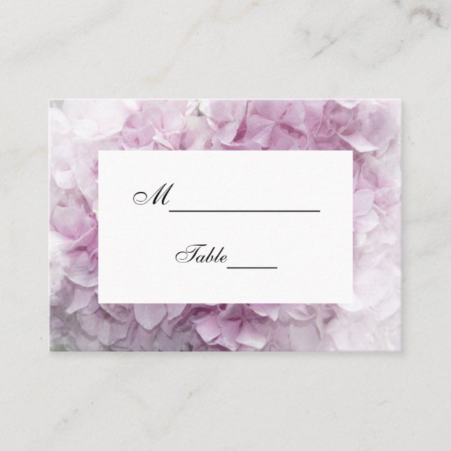 De Placement Carte Mariage Soft Rose Hydrangea (Devant)