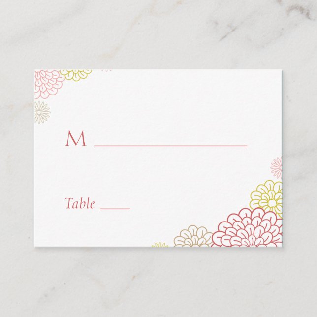 De Placement Carte Mariage Spring Blooms (Devant)