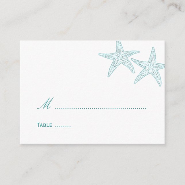 De Placement Carte Mariage Starfish - Turquoise (Devant)