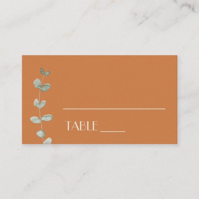 De Placement Carte Mariage Terracotta Eucalyptus Deco (Devant)