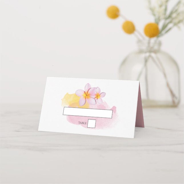De Placement Carte Mariage Tropical Plumeria Frangipani (Devant)