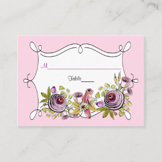 De Placement Carte Mariage Whimsical | Floraux d'aquarelle