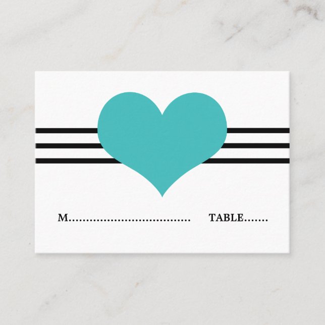 De Placement Carte Mod Heart Place, Aqua (Devant)