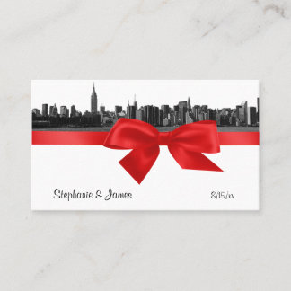 De Placement Carte NYC Large Skyline Etted BW Red Place