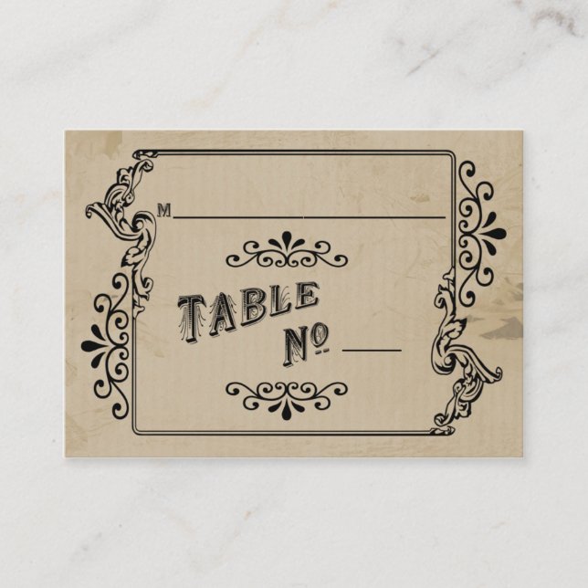 De Placement Carte Old West Inspiré Table Place (Devant)