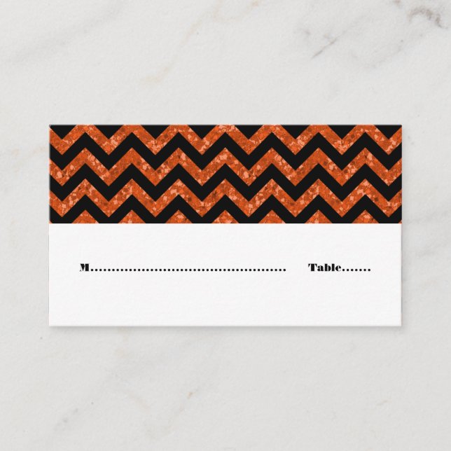 De Placement Carte Parties scintillant Orange Chevron (Devant)