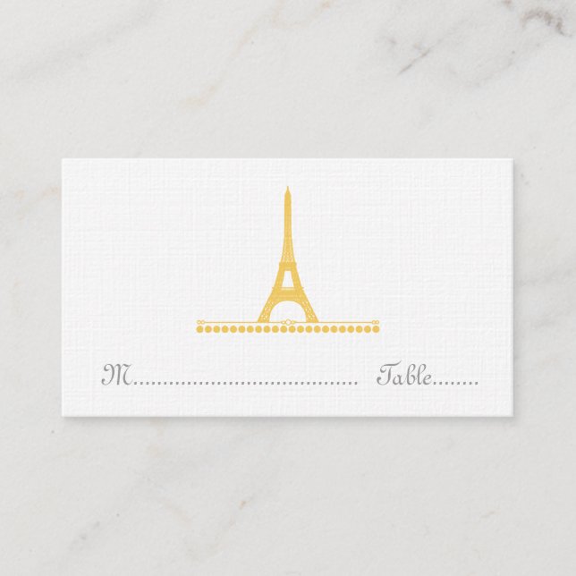 De Placement Carte Place Chic Parisienne, Jaune (Devant)