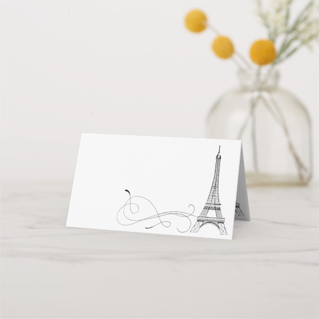 De Placement Carte Place Doodles Parisienne ou Carte Escort (Devant)