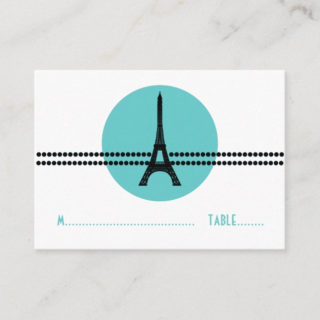 De Placement Carte Place Dots Parisienne, Aqua (Devant)