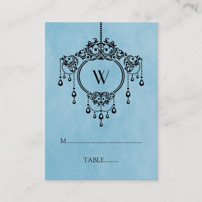 De Placement Carte Place du Chandelier Vintage bleu (Devant)
