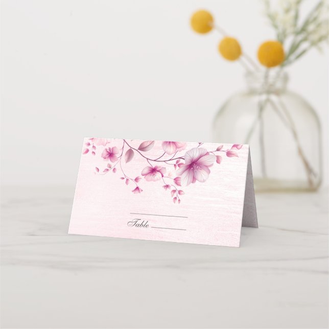 De Placement Carte Place Fleurs Roses Aquarelles (Devant)