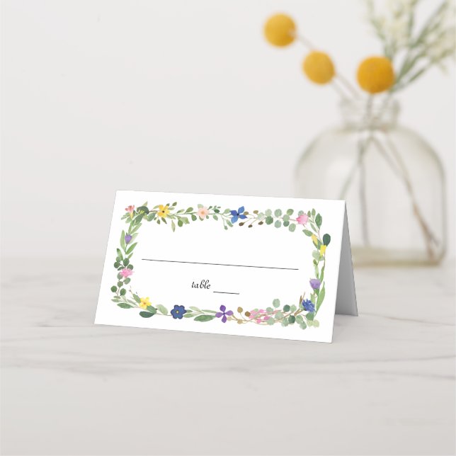 De Placement Carte Place Fleurs sauvages aquarelle (Devant)
