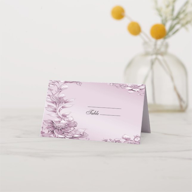 De Placement Carte Place Folial Rose (Devant)