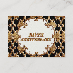 De Placement Carte Place - Golden French Swirl 50th Anniv